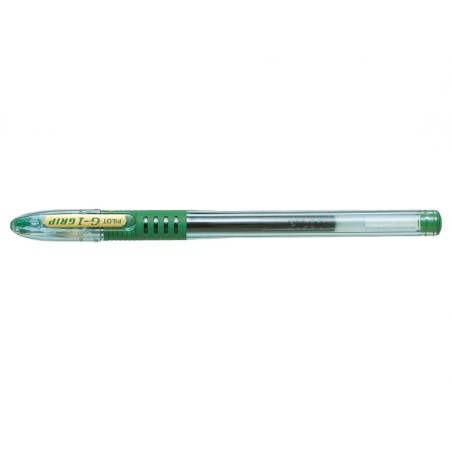 Pilot Boligrafo de Gel G1 Grip - Recargable - Grip de Goma - Punta de Bola 0.7mm - Trazo 0.32mm - Cuerpo Transparente - Color Ve