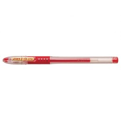 Pilot Boligrafo de Gel G1 Grip - Recargable - Grip de Goma - Punta de Bola 0.7mm - Trazo 0.32mm - Cuerpo Transparente - Color Ro
