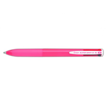 Pilot Boligrafo de Bola Retractil Super Grip G4 - 4 Colores - Punta 1.0mm - Trazo 0.27mm - Cuerpo Rosa