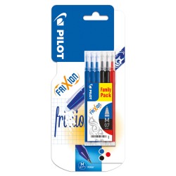 Pilot Pack de 6 Recambios para Frixion Ball y Frixion Clicker - Punta de Bola Redonda 0.7mm - Trazo 0.4mm - Colores: 3x Azul, 2x