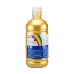Milan Botella de Tempera - 500ml - Tapon Dosificador - Secado Rapido - Mezclable - Color Oro