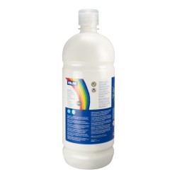 Milan Botella de Tempera - 1000ml - Tapon Dosificador - Secado Rapido - Mezclable - Color Blanco