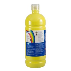 Milan Botella de Tempera - 1000ml - Tapon Dosificador - Secado Rapido - Mezclable - Color Amarillo