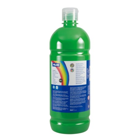 Milan Botella de Tempera - 1000ml - Tapon Dosificador - Secado Rapido - Mezclable - Color Verde Claro