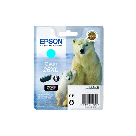 Epson T2632 (26XL) Cyan Cartucho de Tinta Original - C13T26324012