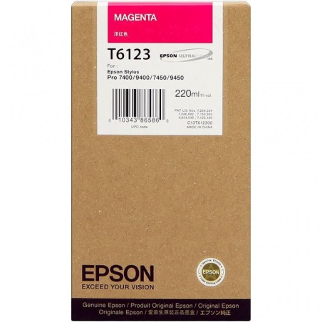 Epson T6123 Magenta Cartucho de Tinta Original - C13T612300