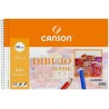 Canson Bloc de Dibujo Basik Liso A4 - Album de Espiral Microperforado - 23x32.5 cm - 120 Hojas - 130g - Color Blanco