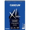 Canson Xl Mix Media Bloc de Dibujo Acuarela de 30 Hojas A4 - Grano Medio - Microperforado Espiral - 21x29.7cm - 300g - Color Bla