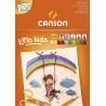 Canson Kids Cartulina Bloc Encolado de 30 Hojas A4 - 21x29.7 - 120g - Colores Surtidos