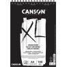 Canson XL Black Bloc de 40 Hojas A4 - Grano Fino - Espiral Microperforado - 21x29.7cm - 150g - Color Negro