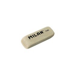 Milan 740G Goma de Borrar Abrasiva Biselada - Flexible - Miga de Pan - Caucho - Color Gris