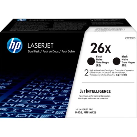 HP CF226X Negro Pack de 2 Cartuchos de Toner Originales - 26X