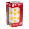 Apli Gomets Estrella Amarillos - 12.5mm y 19.5mm - Adhesivo Permanente - 2360 Gomets por Rollo - Ideal para Desarrollar Habilida