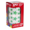 Apli Gomets Estrella Verde - 12.5mm y 19.5mm - Adhesivo Permanente - 2360 Gomets por Rollo - Ideal para Escuelas y Talleres Infa