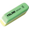 Milan Nata 6030 Goma de Borrar Biselada Bicolor - Plastico - No Daña el Papel - Colores Surtidos