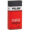 Milan Nata 7024 Goma de Borrar Rectangular - Plastico - Faja de Carton Roja - Envuelta Individualmente - Extra Suave - Color Neg