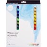 Daler Rowney Simply Pack de 24 Acuarelas - Se Humedecen Facilmente - 12ml - Colores Surtidos