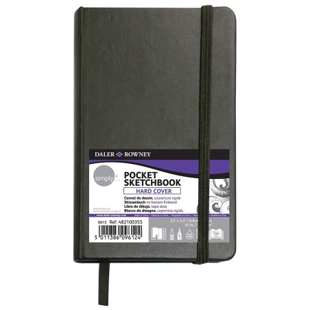 Daler Rowney Simply Cuaderno Cosido - Formato 9x14cm - 72 Hojas de Papel - 100g/mg2 - Color Blanco