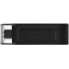 Kingston DataTraveler 70 Memoria USB Tipo C 64GB - USB-C 3.2 Gen 1 - Con Tapa - Color Negro (Pendrive)