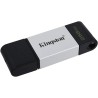 Kingston DataTraveler 80 Memoria USB Tipo C 256GB - USB-C 3.2 Gen 1 - 200 MB/s en Lectura - Con Tapa - Diseño Metalico (Pendrive