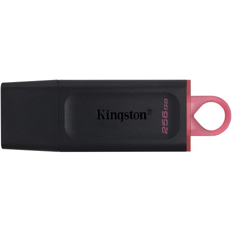 Kingston DataTraveler Exodia Memoria USB 256GB - USB 3.2 Gen 1 - Con Tapa - Enganche para Llavero - Color Negro (Pendrive)