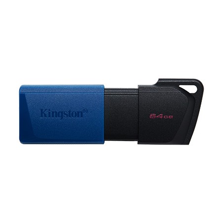 Kingston DataTraveler Exodia M Memoria USB 64GB - USB 3.2 Gen 1 - Capuchon Movil - Enganche para Llavero - Color Negro/Azul (Pen