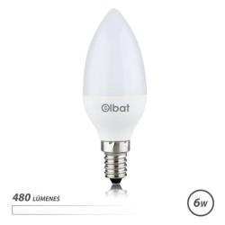 Elbat Bombilla LED C37 6W E14 480lm - 4000K Luz Blanca