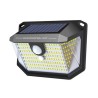 Elbat Aplique Solar LED 150lm con 3 Caras de Iluminacion - Sensor de Movimiento - Panel Solar Integrado 5.5V, 0.33W - Bateria 3.