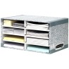 Fellowes Bankers Box Clasificador de Sobremesa - Montaje Automatico Fastfold - Carton Reciclado Certificacion FSC - Color Gris