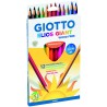 Giotto Elios Giant Wood Free Pack de 12 Lapices Triangulares de Colores - Sin Madera - Mina 5 mm - Colores Surtidos