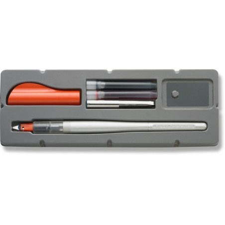 Pilot Pack de Pluma Estilografica Parallel Pen 1.5mm - Punta de Acero - Trazo de 1.5mm - 2 Recargas, Kit Limpieza Interior y Ext