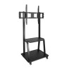 Tooq Soporte de Pantalla de Suelo con Ruedas 37"-100" - Bloqueo de Ruedas - Dos Estantes - Peso Max 150Kg - VESA 800X600mm - Col