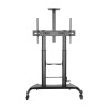 Aisens Soporte de Suelo ECO con Ruedas y Manivela - Bandeja para DVD y Soporte de Camara para Monitor/TV - Hasta 100Kg - De 60 a