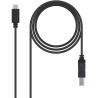 Nanocable Cable de Impresora USB-B 2.0 Macho a USB-C Macho 1m