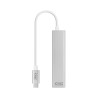Nanocable Conversor USB-C a Ethernet Gigabit + 3xUSB 3.0 - Aluminio - 15 cm - Color Plata