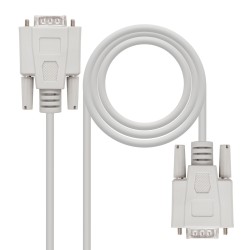 Nanocable Cable Serie RS232 DB9 Macho a DB9 Macho 1.80m - Color Beige