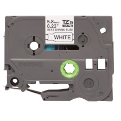 Brother HSe211 Cinta Tubo Termorretractil Original de Etiquetas para Cables - Texto negro sobre fondo blanco - Ancho 5.8mm x 1.5