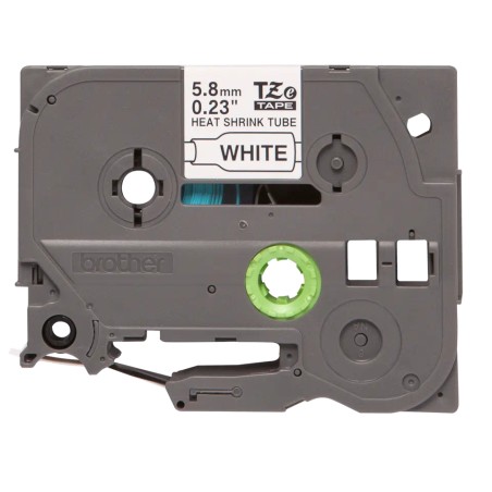 Brother HSe211 Cinta Tubo Termorretractil Original de Etiquetas para Cables - Texto negro sobre fondo blanco - Ancho 5.8mm x 1.5