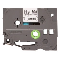 Brother HSe221 Cinta Tubo Termorretractil Original de Etiquetas para Cables - Texto negro sobre fondo blanco - Ancho 8.8mm x 1.5
