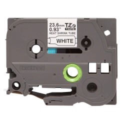 Brother HSe251 Cinta Tubo Termorretractil Original de Etiquetas para Cables - Texto negro sobre fondo blanco - Ancho 23.6mm x 1.