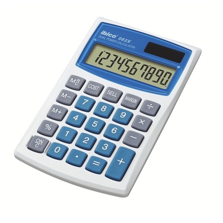Ibico 082X Calculadora de Bolsillo - Teclas Grandes - Compacta - LCD de 10 Digitos - Funcion Margen de Beneficio