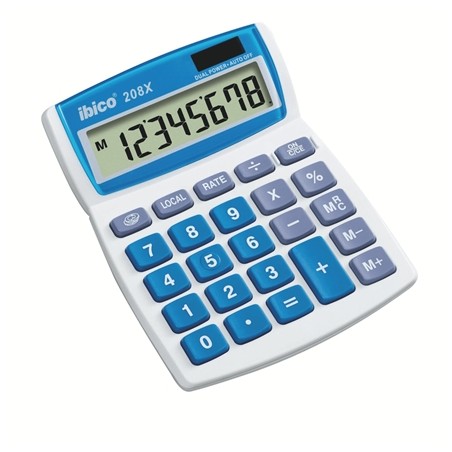 Ibico 208X Calculadora de Escritorio - Teclas Grandes - LCD de 8 dígitos - Funcion de Prorroga