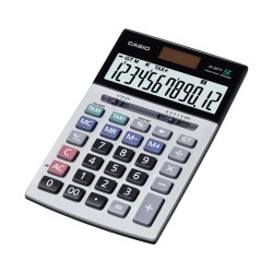 Casio JS-20TV Calculadora de Sobremesa - Calculo de Impuestos - Pantalla de 12 Digitos - Placa Frontal de Metal - Alimentacion c