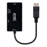Nanocable Conversor Displayport a VGA / DVI / HDMI - 3 en 1 - DP 1.2/M-VGA/H-DVI/H-HDMI/H 4K - 15 cm - Color Negro