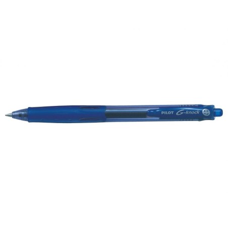 Pilot Boligrafo de Gel G-Knock - Recargable - Fabricado con Plastico Reciclado - Punta de Bola 0.7mm - Trazo 0.32mm - Color Azul