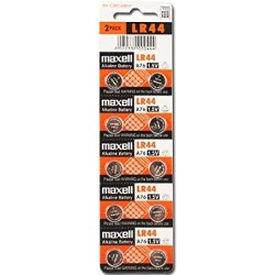 Maxell Pack de 10 Pilas Alcalinas de Boton LR44 1.5V