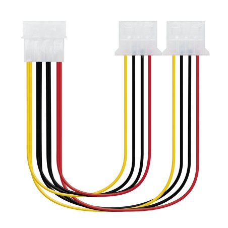 Nanocable Cable Alimentacion Molex 4pin Macho a 2x Molex 4pin Hembra OEM 0.30m