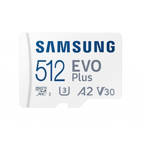 Samsung EVO Plus Tarjeta Micro SDXC 512GB UHS-I U3 Clase 10 con Adaptador