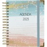 Sweetcolor Agenda Anual 2023 - 2 Dias por Pagina - Hojas para Notas - Cierre de Goma - Esquineras Metalicas - Diseño Ar