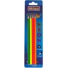 MKtape Pack de 4 Lapices Triangulares de Colores - Mina de 3,0mm - Resistencia a la Rotura - Colores Neon